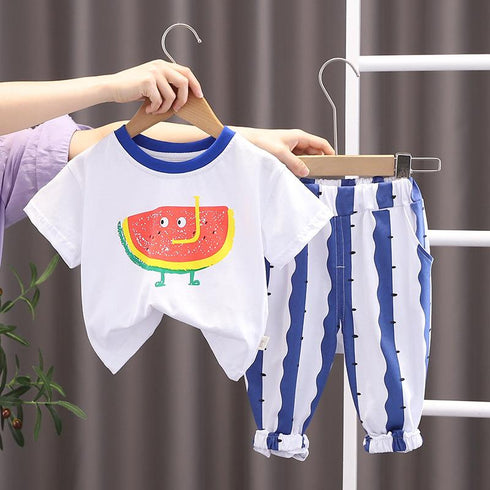Watermelon Baby Summer Suit Short Sleeve Two Piece Set